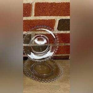 Imperial Candlewick‎ Bread and Butter Plates Set of 3 Vintage Glass 7 in